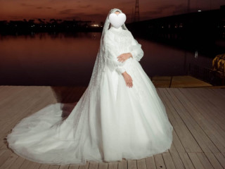 فستان زفاف اتلبس مره واحد للبيع